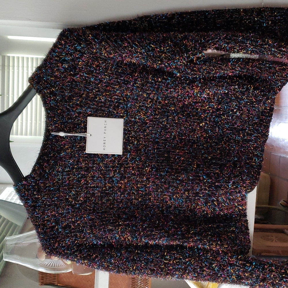 Honey Punch Cropped Party Sweater NWT